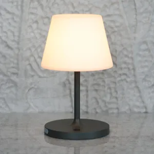Outdoor Table Lamp/Cordless USB Rechargeable 4000mAh / 2700K LED/Touch Dimmable/Portable Battery Operated / IP44 Waterproof/PE Shade/Bedroom Dinning Camping Patio (9.6in, Dark Grey)