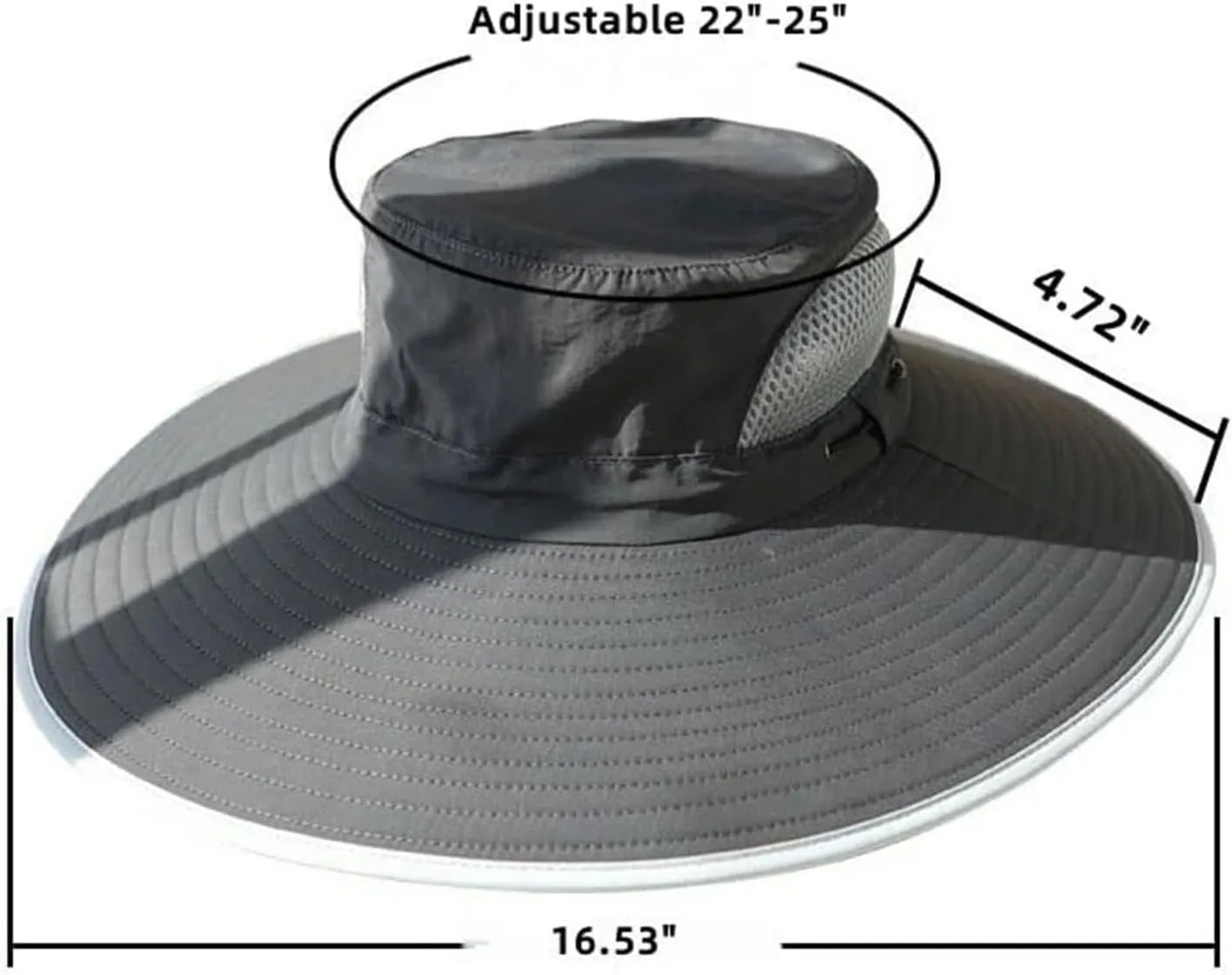 Outdoor Wide Brim Sun Hat with 1/2 Solar Fan, USB & Solar Powered Solar Powered Fan Hat for Garden Fishing Hiking