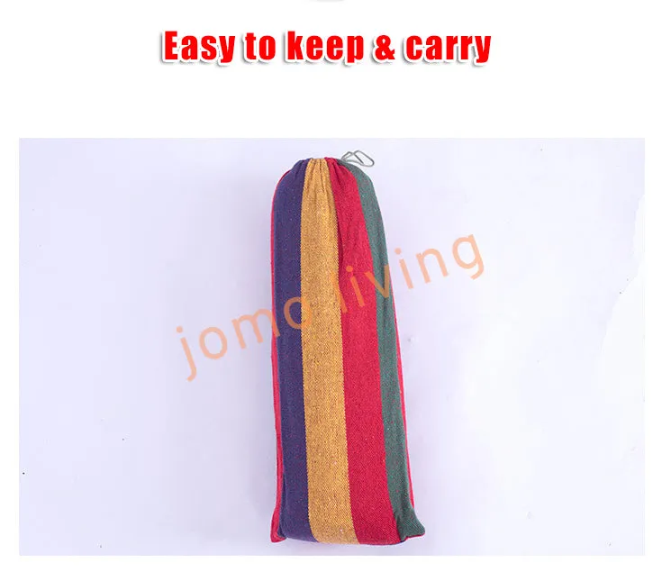 Outdoor/Indoor Portable Hammock Camping Durable Comfortable Woven Nylon Rainbow Swing 吊床