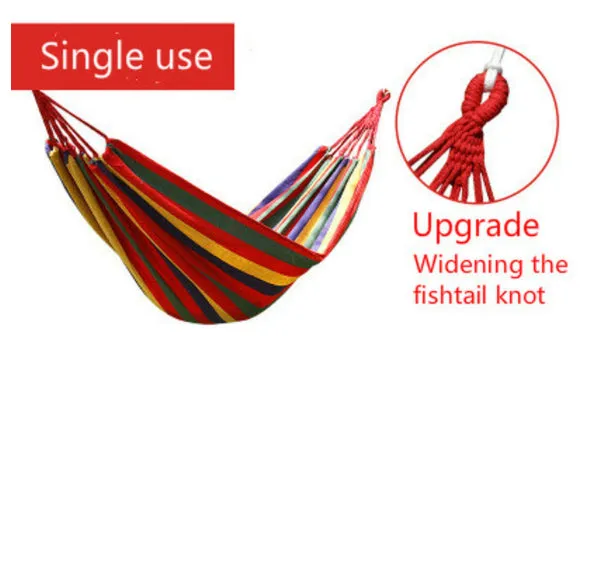 Outdoor/Indoor Portable Hammock Camping Durable Comfortable Woven Nylon Rainbow Swing 吊床