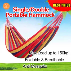 Outdoor/Indoor Portable Hammock Camping Durable Comfortable Woven Nylon Rainbow Swing 吊床