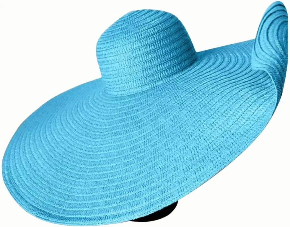 Oversized Beach Straw Hats for Women Extra Large Wide Brim Beach Hat Foldable Roll up Floppy Sun Hat