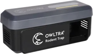 OW-7 in-/Outdoor Electric Rodent Trap, Instant Kill Mouse & Rat Zapper with Waterproof Cover, Sound & Light Alarm, and Batteries or USB Power Source, Waterproof Grade IPX4, Black