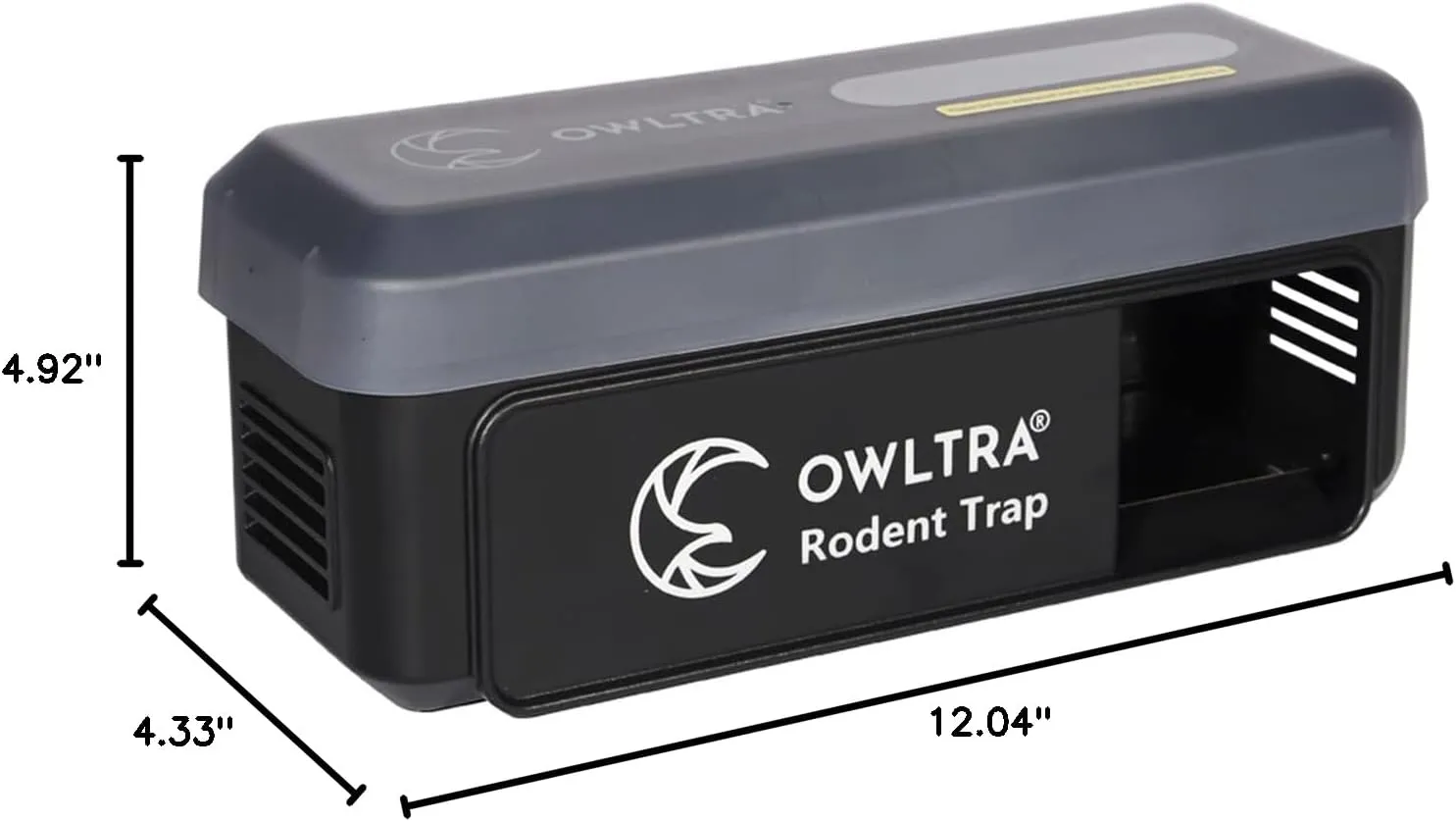 OW-7 in-/Outdoor Electric Rodent Trap, Instant Kill Mouse & Rat Zapper with Waterproof Cover, Sound & Light Alarm, and Batteries or USB Power Source, Waterproof Grade IPX4, Black