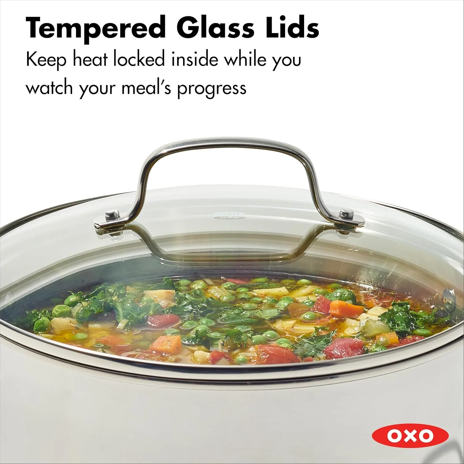 OXO Agility Tri-Ply Stainless Steel 13 Piece Kitchen Cookware Pots and Pans Set, Induction, PFAS-Free Ceramic Nonstick Coated Frypans, Saucepans, Stockpot, Quick Even Heating, Dishwasher and Oven Safe