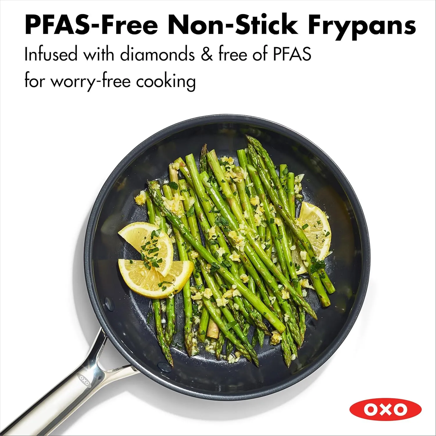 OXO Agility Tri-Ply Stainless Steel 13 Piece Kitchen Cookware Pots and Pans Set, Induction, PFAS-Free Ceramic Nonstick Coated Frypans, Saucepans, Stockpot, Quick Even Heating, Dishwasher and Oven Safe