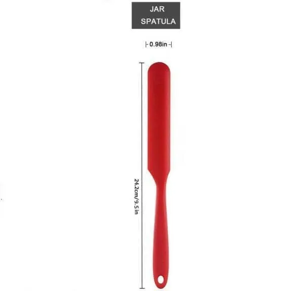 P-Plus International Silicone Spatula Spoon & Butter Knife Set (Red, Pack of 2)