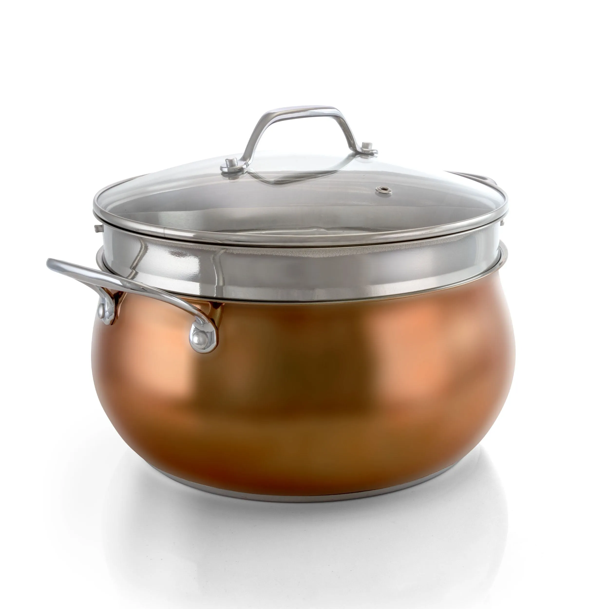 Padua 9 Piece Stainless Steel Copper Cookware All-In-One Set With Lids