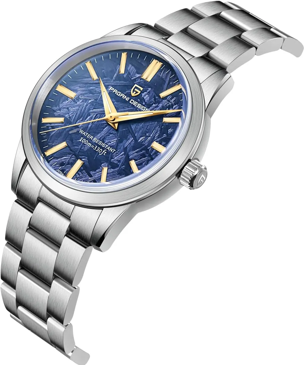 Pagani Design Watches for Men, 38mm Dial, Stainless Steel, 100m Waterproof, Quartz, VH31 Movement