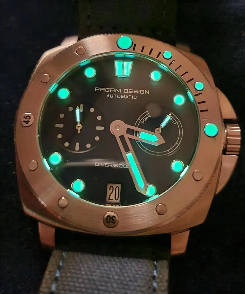 Pagani Design Watches for Men Automatic Mechanical Watch, 200M Waterproof Sapphire Glass Wristwatch, Men’s Sports Casual Watch with Nylon Strap