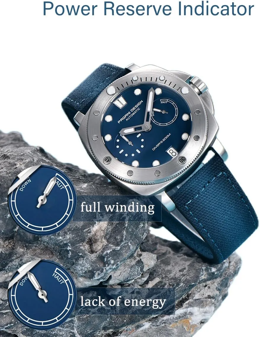 Pagani Design Watches for Men Automatic Mechanical Watch, 200M Waterproof Sapphire Glass Wristwatch, Men’s Sports Casual Watch with Nylon Strap