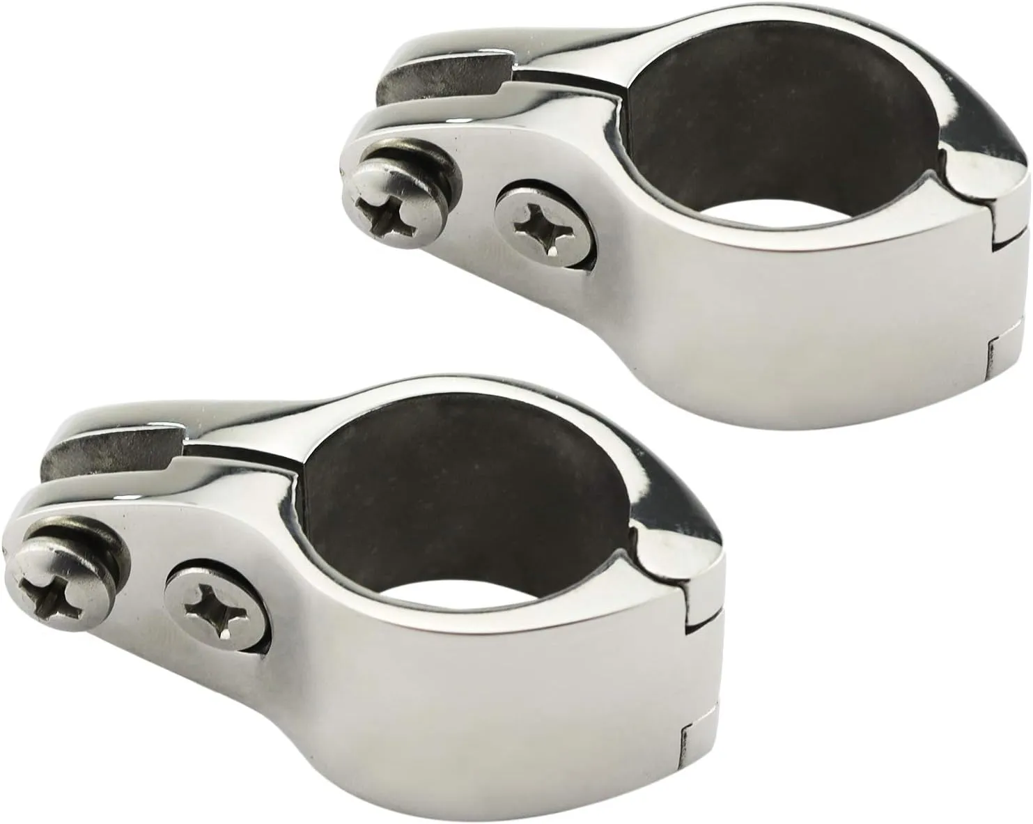 Pair of Marine Grade 316SS 1-1/4in Bimini Top Hinged Jaw Slide With Set Screws