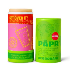 PAPR - Nature Powered, Clinically Proven, All Natural Deodorant in Zero Waste Paper Packaging (Green Machine)