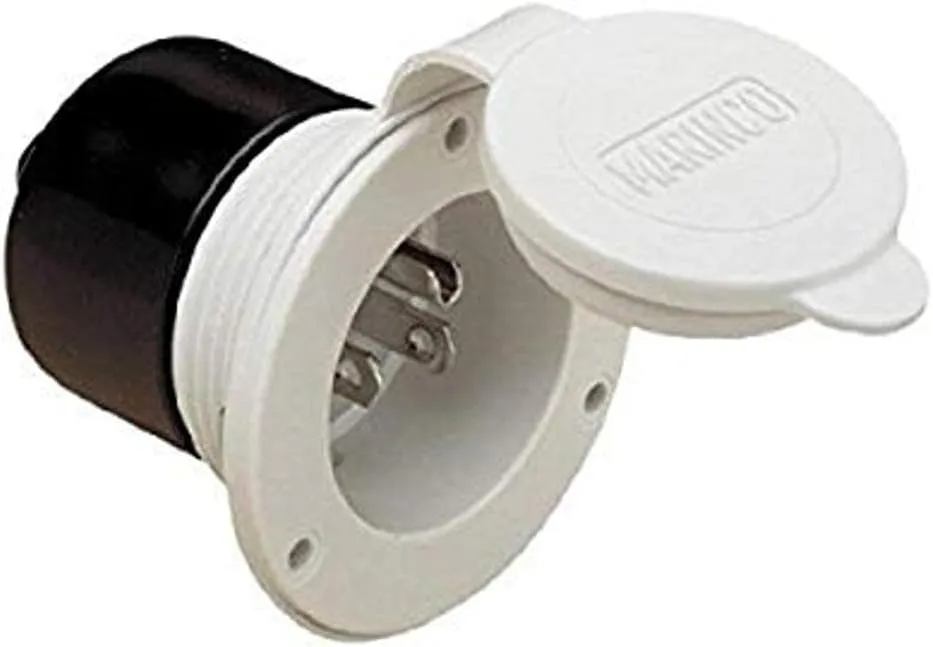 ParkPower by Marinco 150BBIW.RV RV Front Mount 15 Amp, 125V black Power Inlet