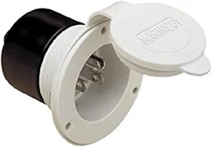 ParkPower by Marinco 150BBIW.RV RV Front Mount 15 Amp, 125V black Power Inlet
