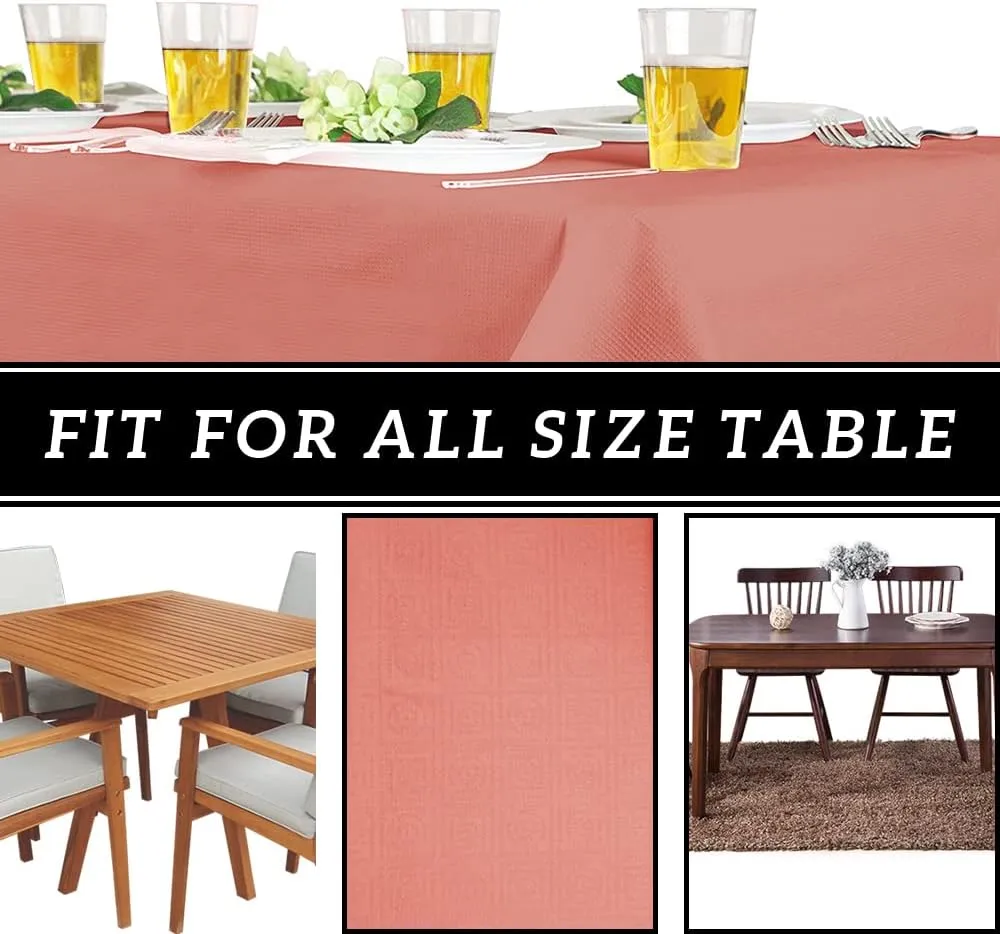 PARTY BARGAINS 5 Disposable Table Covers - 54" X 54" Red Table Cover, 3 Ply Paper & Plastic Tablecloth