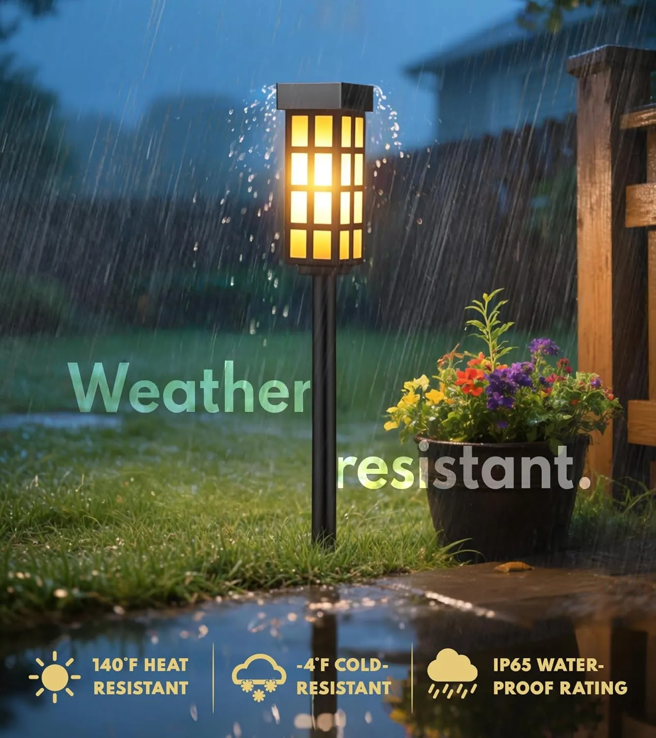 PASAMIC 24" Solar Pathway Lights Outdoor, 8 Pack Bright Garden Light with Auto On/Off, IP65 Solar Lights Outdoor Waterproof, Garden Landscape Lighting for Yard, Patio, Walkway, Driveway