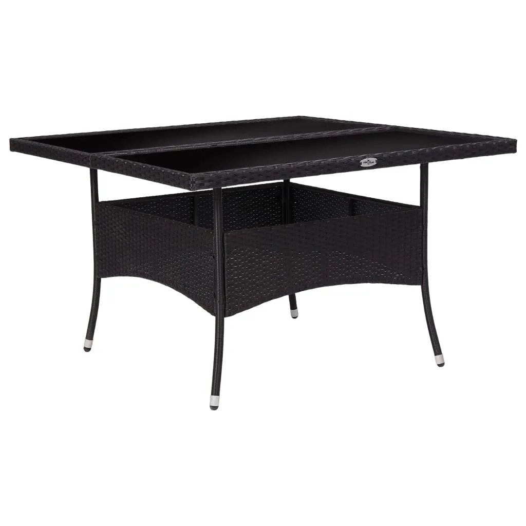 Patio Outdoor Dining Table with Storage Solid Acacia Wood PE Rattan