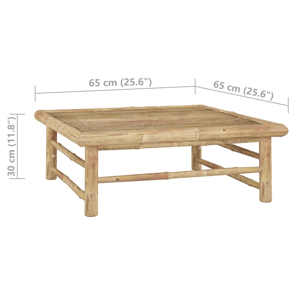 Patio Table 25.6"x25.6"x11.8" Bamboo