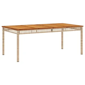 Patio Table Furniture Outdoor Garden Backyard Poly Rattan Acacia Wood