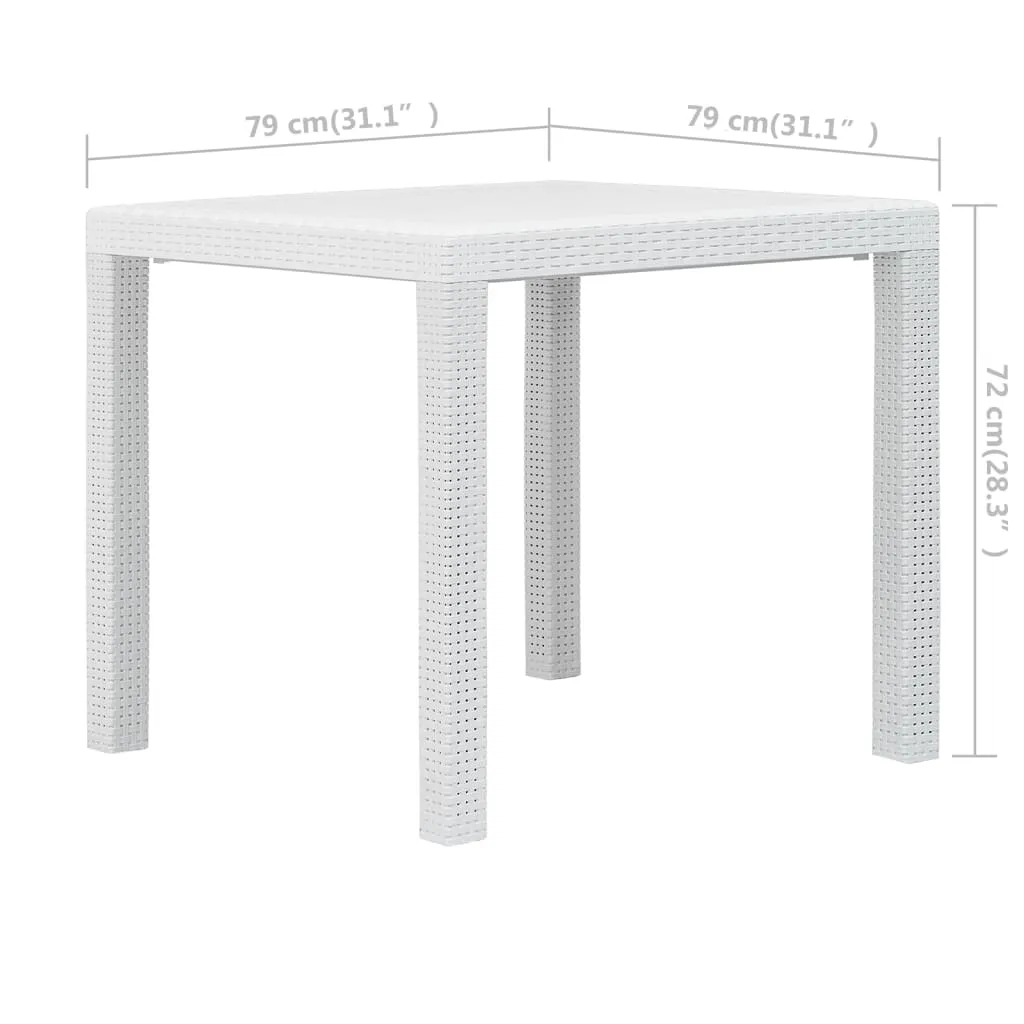 Patio Table Garden Outdoor Porch Dining Table with Rattan Look Plastic