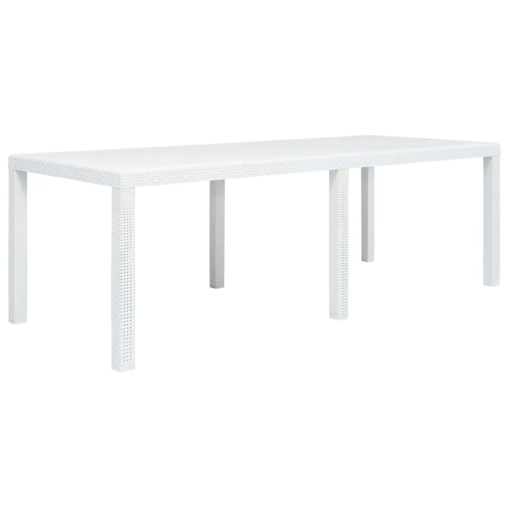 Patio Table Garden Outdoor Porch Dining Table with Rattan Look Plastic