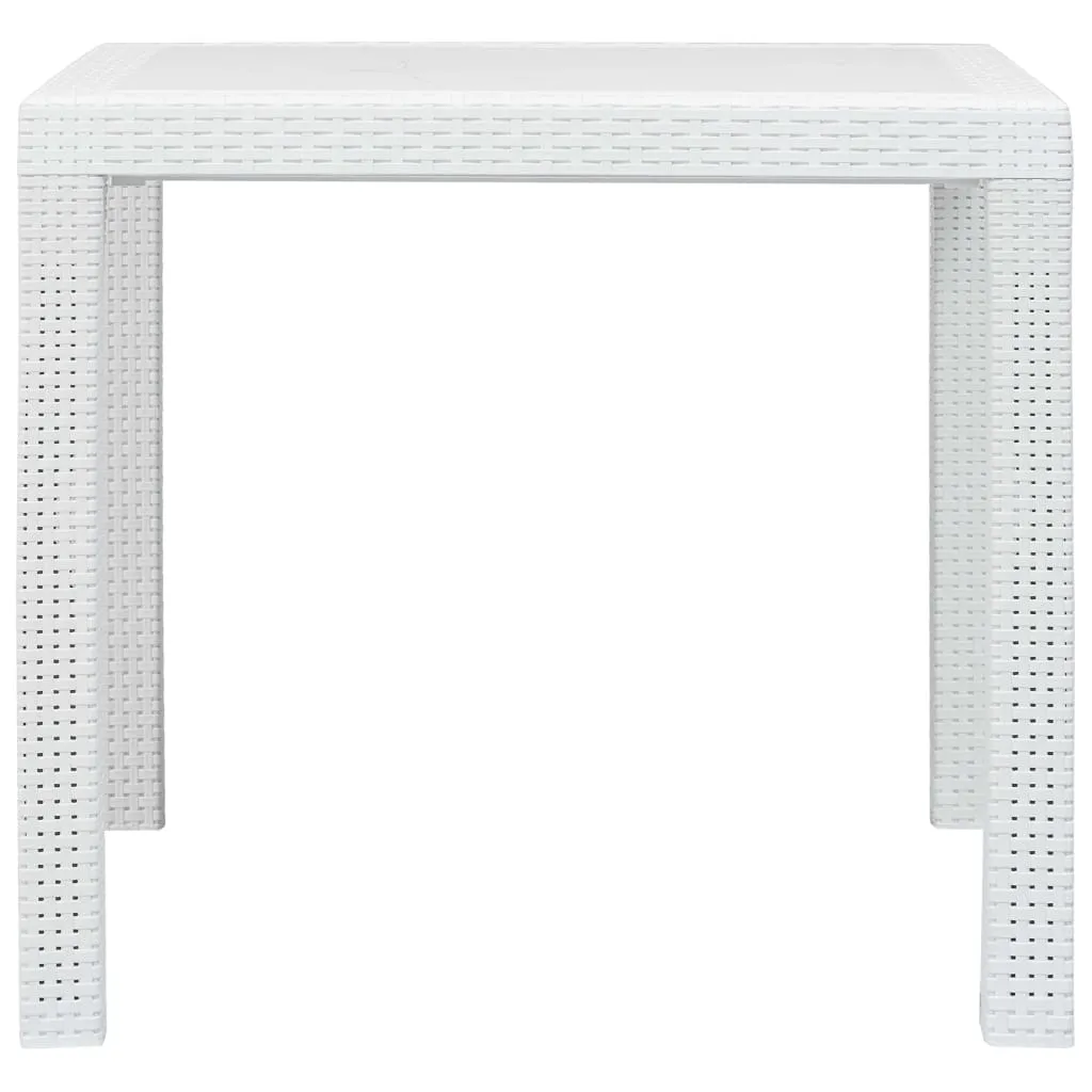 Patio Table Garden Outdoor Porch Dining Table with Rattan Look Plastic