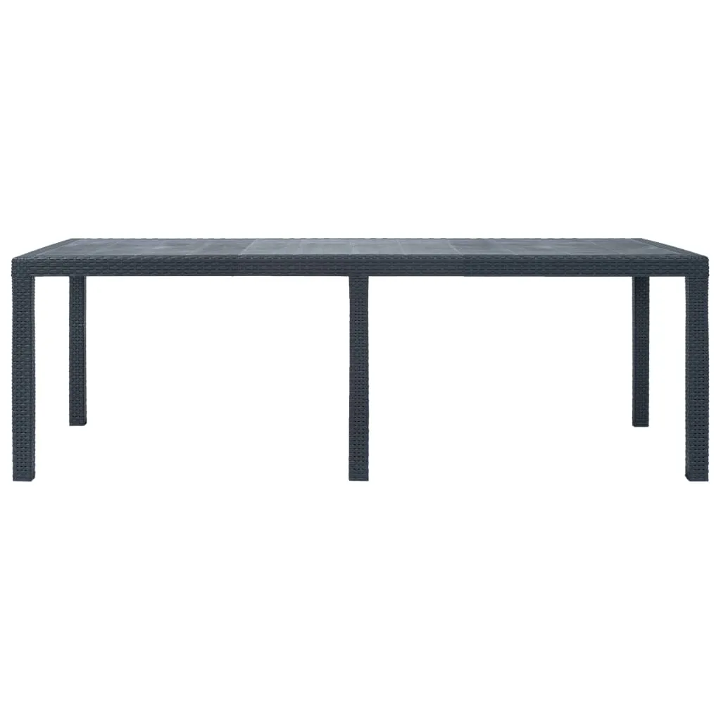 Patio Table Garden Outdoor Porch Dining Table with Rattan Look Plastic