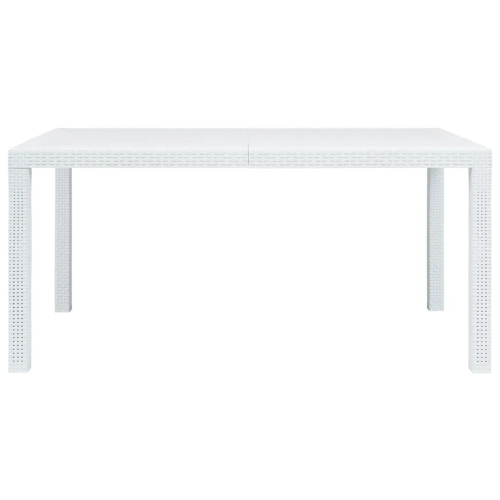 Patio Table Garden Outdoor Porch Dining Table with Rattan Look Plastic