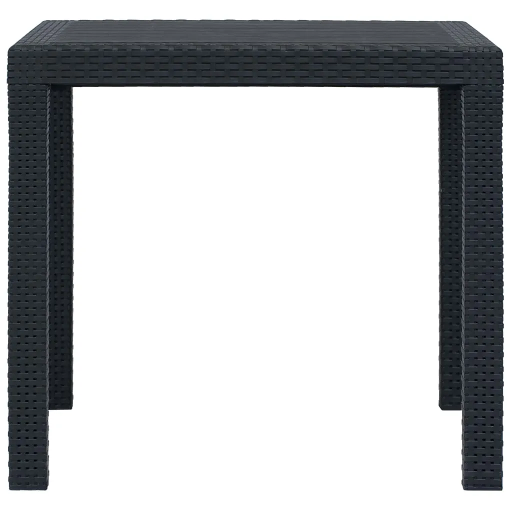 Patio Table Garden Outdoor Porch Dining Table with Rattan Look Plastic