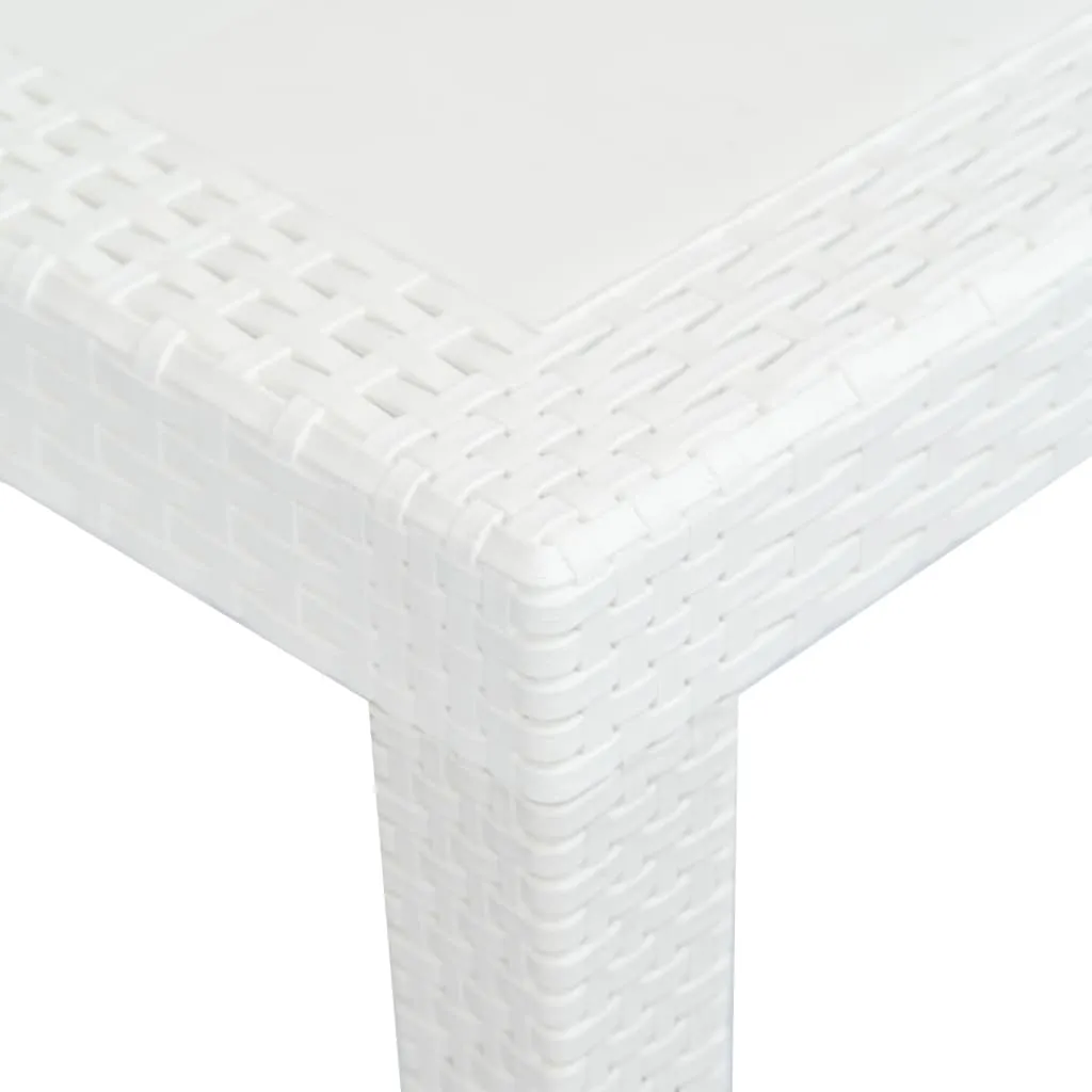 Patio Table Garden Outdoor Porch Dining Table with Rattan Look Plastic