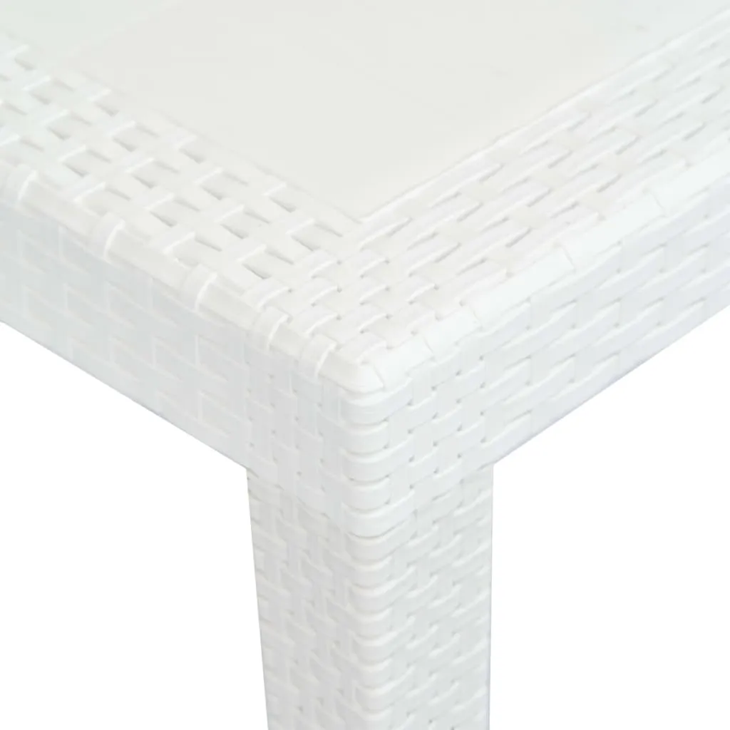 Patio Table Garden Outdoor Porch Dining Table with Rattan Look Plastic