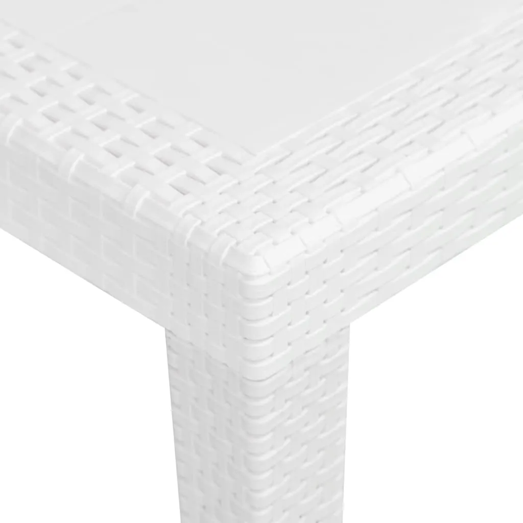 Patio Table Garden Outdoor Porch Dining Table with Rattan Look Plastic