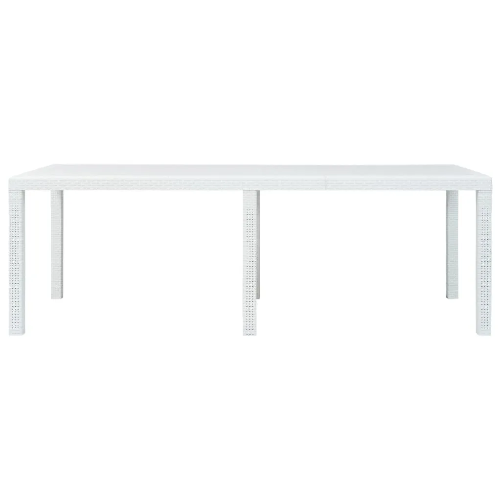 Patio Table Garden Outdoor Porch Dining Table with Rattan Look Plastic
