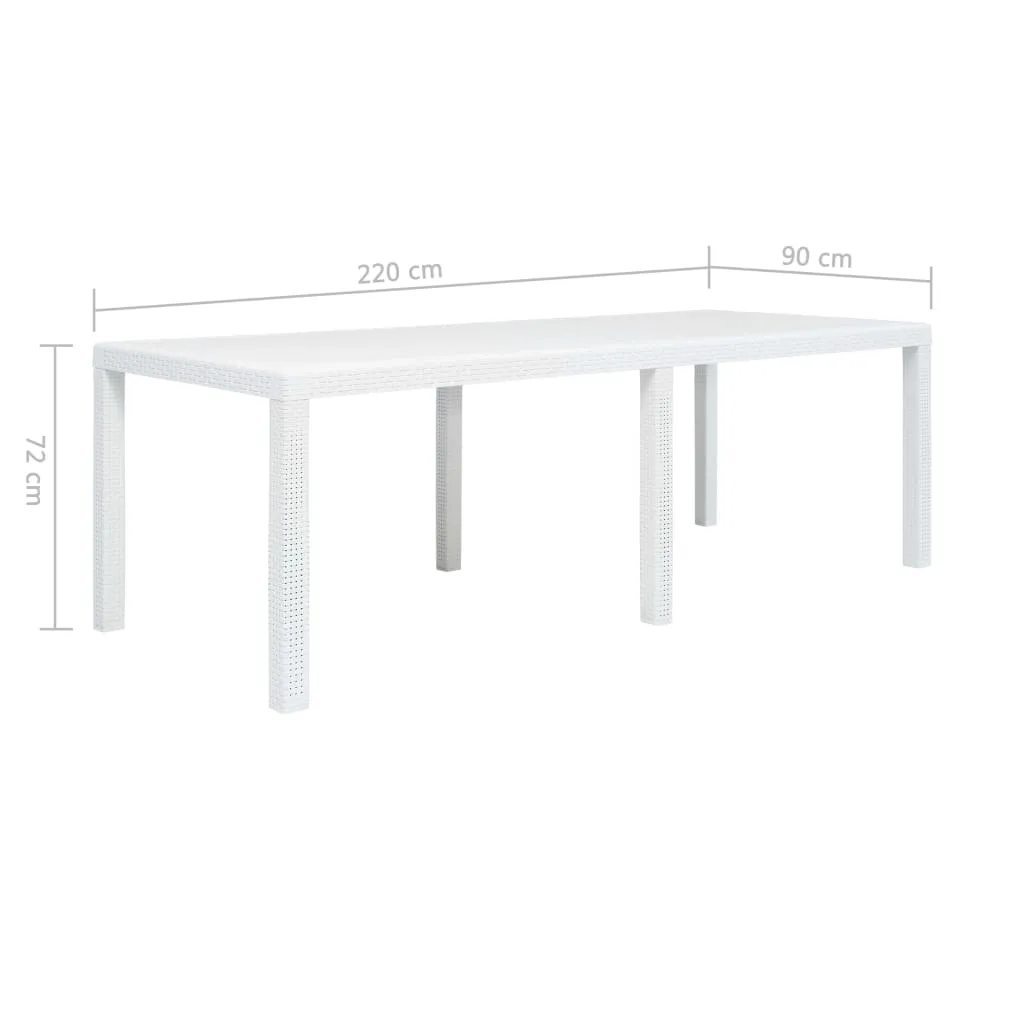 Patio Table Garden Outdoor Porch Dining Table with Rattan Look Plastic