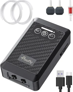 Pawfly Ultra Quiet Live Bait Aerator USB Rechargeable Battery Air Pump for 5-100 Gallon Bait Bucket Portable Battery Powered Oxygen Pump for Outdoor Fishing Power Outage and Fish Transportation