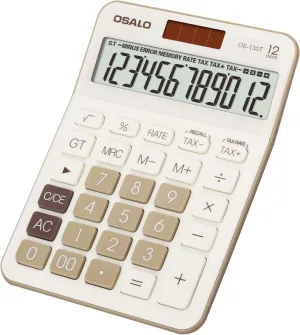 Pendancy 12 Digit Office Calculator Desktop with Tax /- for Advanced Tax Calculation, Large LCD Display Big Buttons, Dual Power Durable Portable Design, for Financial Accounting Business Use
