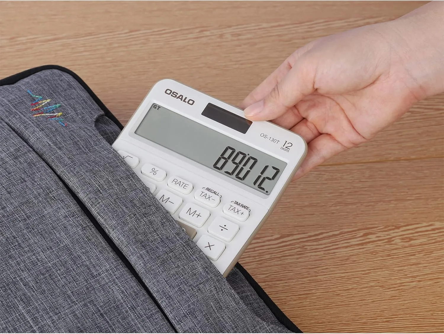 Pendancy 12 Digit Office Calculator Desktop with Tax /- for Advanced Tax Calculation, Large LCD Display Big Buttons, Dual Power Durable Portable Design, for Financial Accounting Business Use