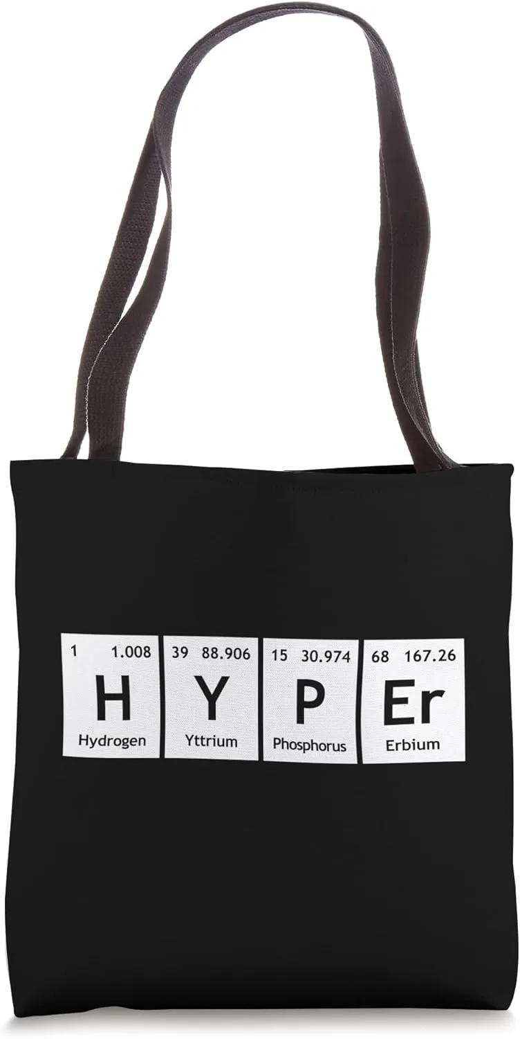 Periodic Table of Elements Chemistry Fun Words HYPEr Tote Bag