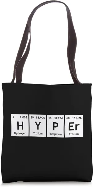 Periodic Table of Elements Chemistry Fun Words HYPEr Tote Bag