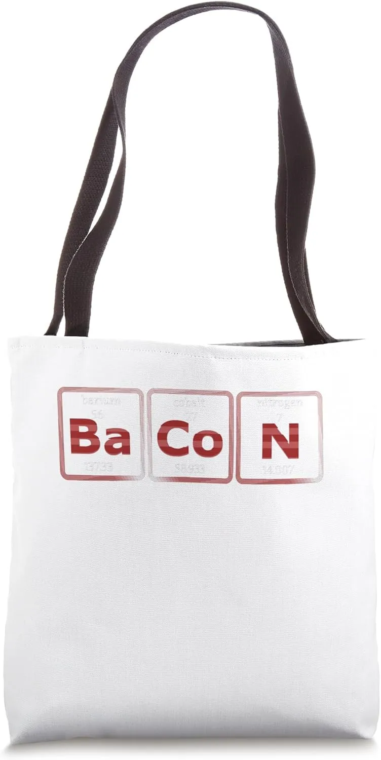 Periodic Tables Bacon Periodic Table Shirt Funny Bacon Lover Tote Bag