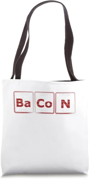 Periodic Tables Bacon Periodic Table Shirt Funny Bacon Lover Tote Bag