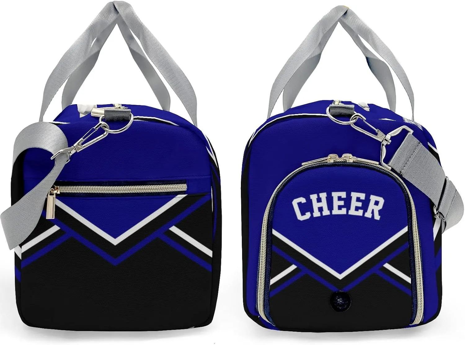 Personalized Multi-Function Travel Cheer Blue Black Cheerleader Duffel Handbag Large Capacity Women Men Gym Yoga Ballet with Name