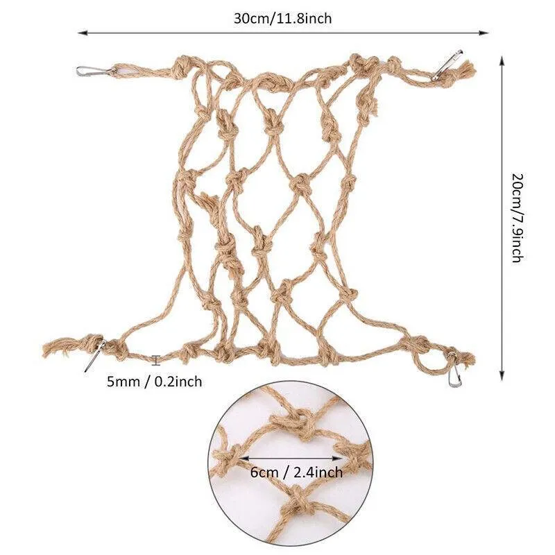 Pet Bird Parrot Hanging Hammock Ladder Toy Swing Hamster Rope Cage Perch Net Au