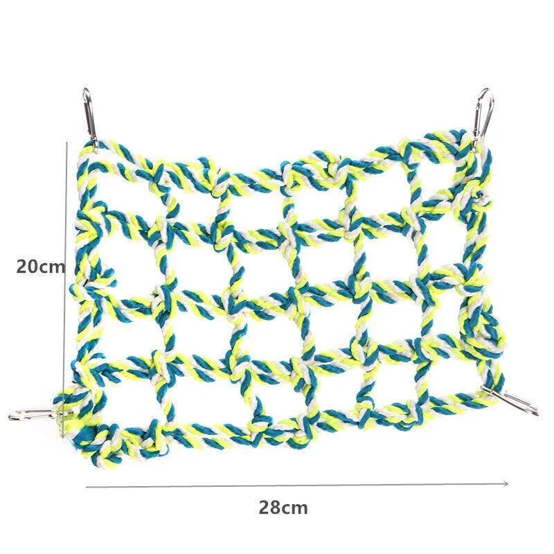 Pet Bird Parrot Hanging Hammock Ladder Toy Swing Hamster Rope Cage Perch Net Au