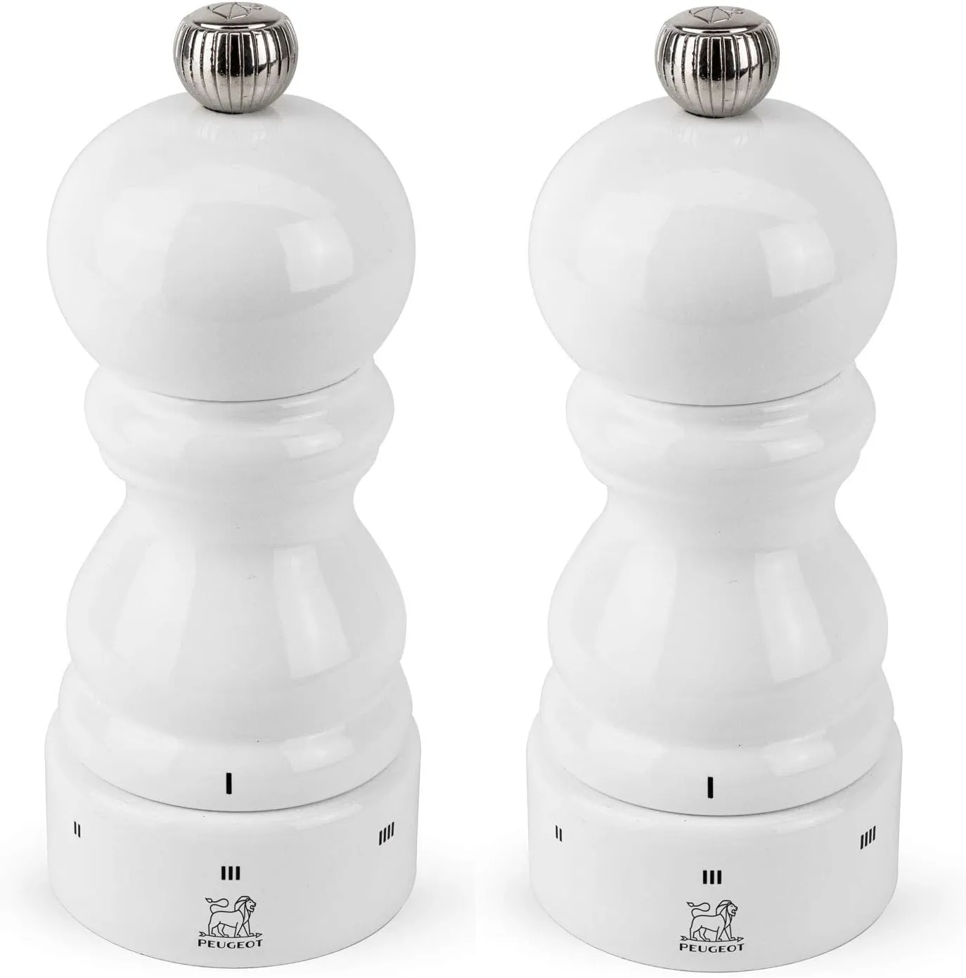 Peugeot Paris U'Select 5-Inch Pepper & Salt Mill Set, White Lacquer