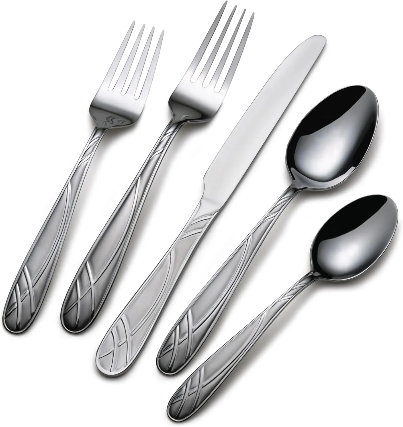 Pfaltzgraff Hoopla Frost 20-Piece Stainless Steel Flatware Set, Service for 4