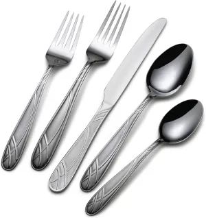 Pfaltzgraff Hoopla Frost 20-Piece Stainless Steel Flatware Set, Service for 4