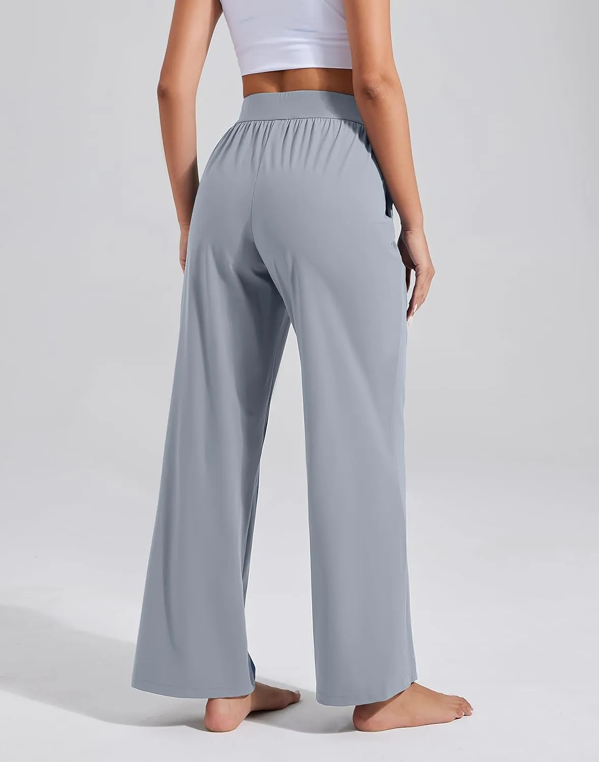 Pioneer Camp Women's Wide Leg Pants with Pockets High Waisted Stretch Cozy Lounge Pants Soft Loose Fit Casual Sweatpants