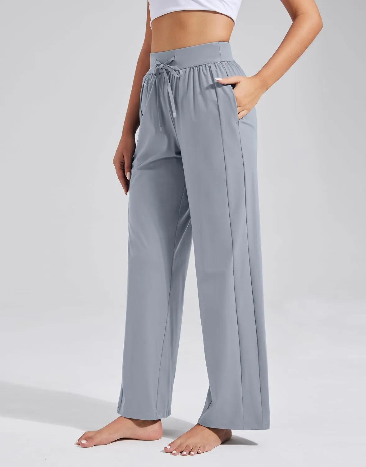 Pioneer Camp Women's Wide Leg Pants with Pockets High Waisted Stretch Cozy Lounge Pants Soft Loose Fit Casual Sweatpants